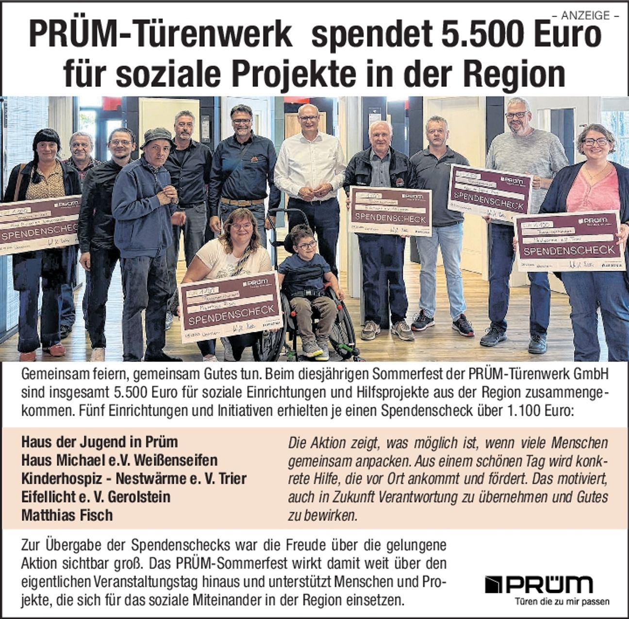 Spendenübergabe