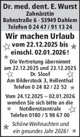 Weihnachtsgruß + Urlaub