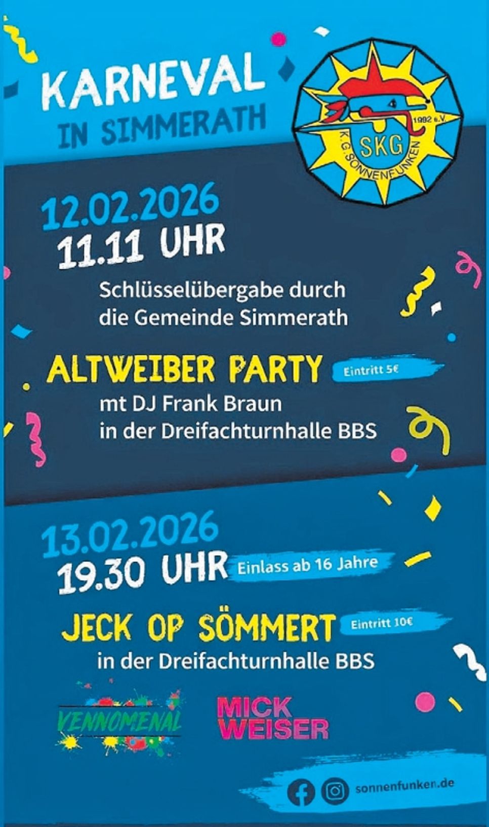 KG Sonnenfunken Altweiber / Jeck op Sö.