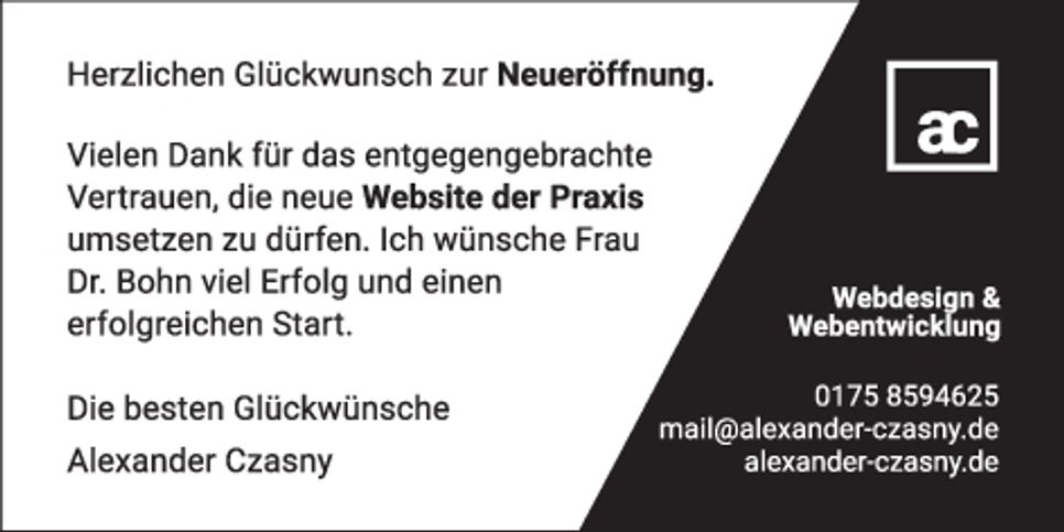 Neueröffnung Dr. Caroline Bohn