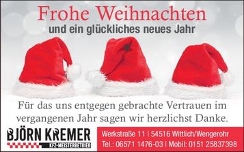 HK Weihnachtsgrüße Wengerohr