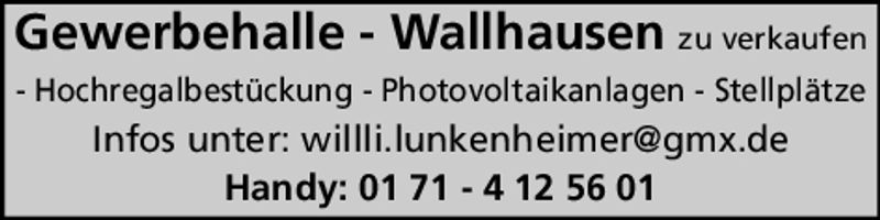 Gewerbehalle - Wallhausen