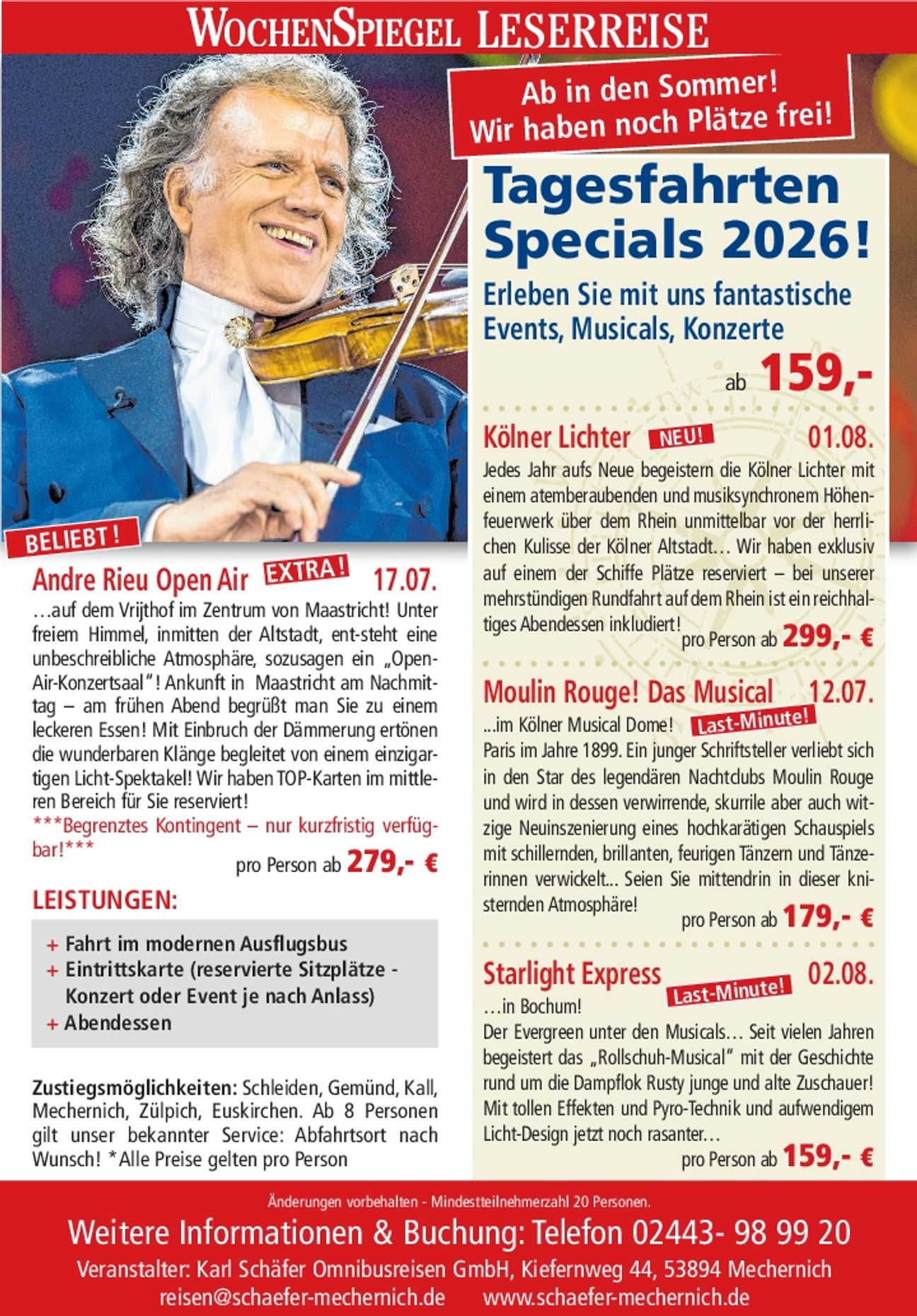 Tagesfahrten Specials