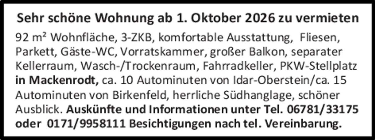 Sehr schöne Wohnung 