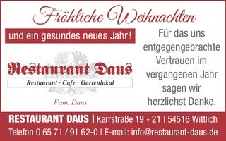 HK  Weihnachtsgrüße / Wittlich