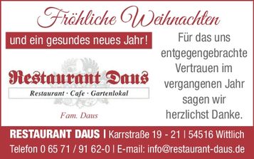 HK  Weihnachtsgrüße / Wittlich