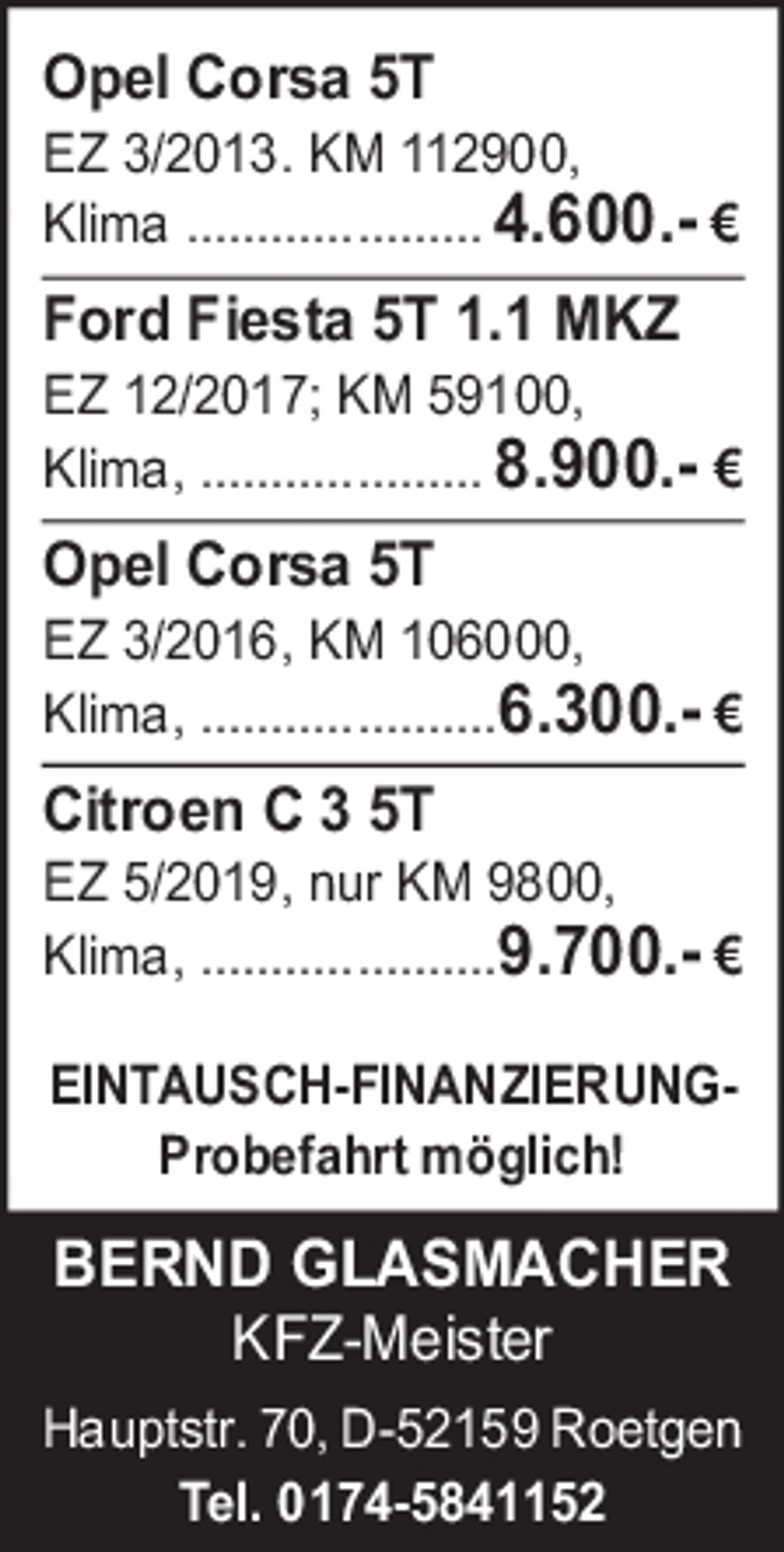 Opel Corsa etc.