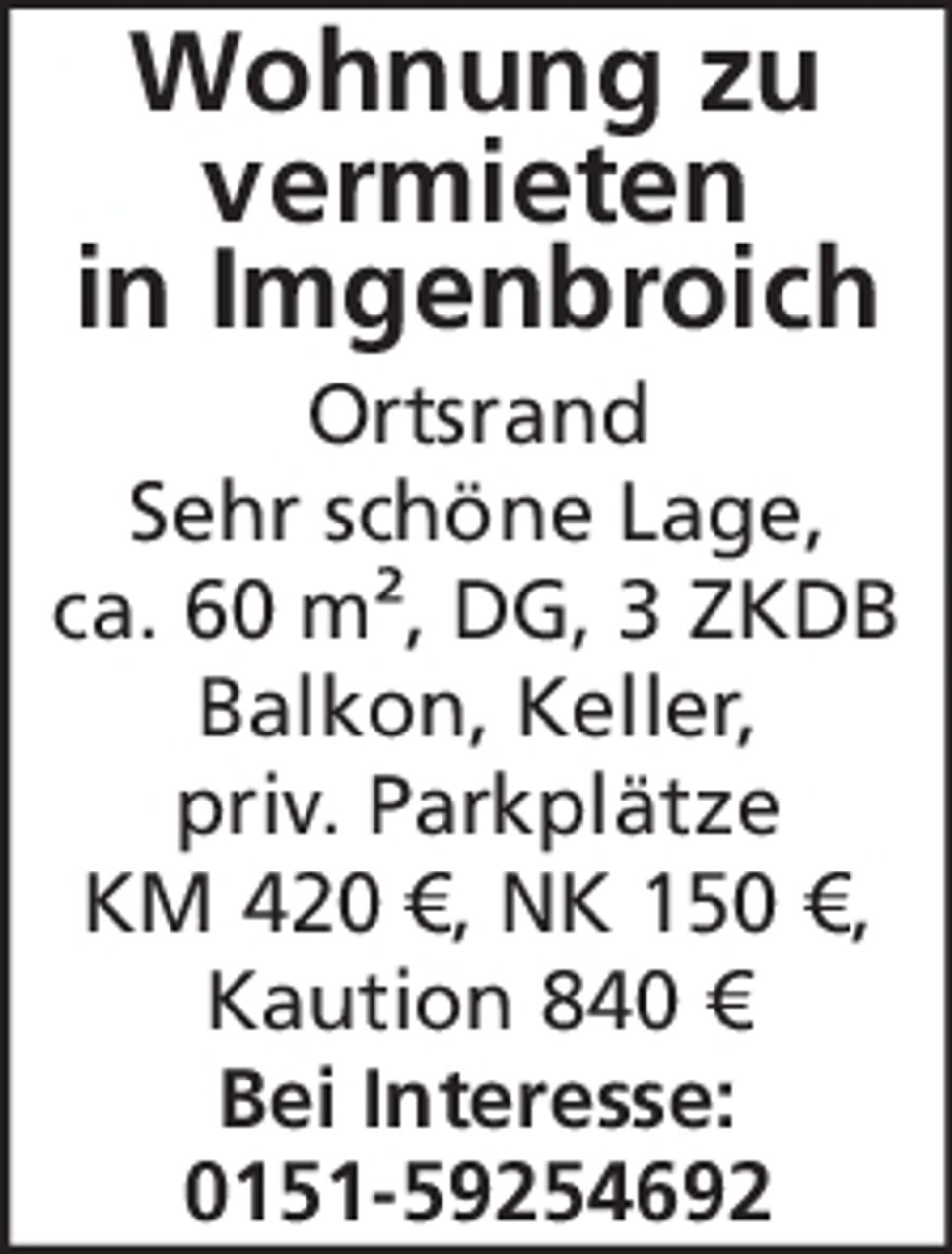 Wohnung in Imgenbroich