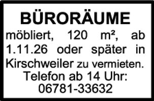 Büroräume in Kirschweiler