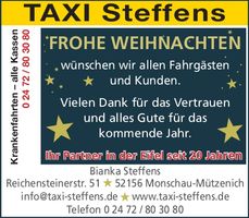 Weihnachtsgruß Taxi Steffens